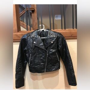 Cropped leather imitation jacket woman’s S